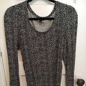Ann Taylor Cheetah Stretch Blouse, Side Ruching